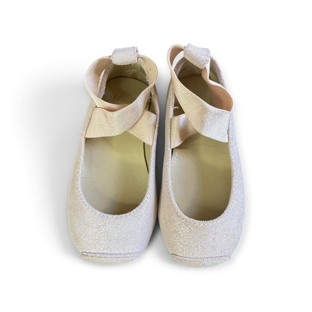 JANIE & JACK BALLET ANKLE WRAP FLATS NUDE SIZE 5